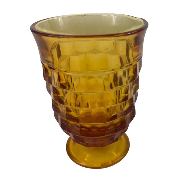 Colony Whitehall Cubist Amber Juice Glass Footed Tumbler - Picture 11 of 12